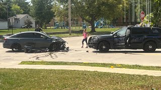 Dumb girl crashes into cop car [upl. by Tra]