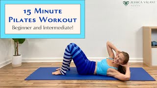 15 Minute Pilates Workout  Beginner  Intermediate Pilates at Home [upl. by Neitsirk869]