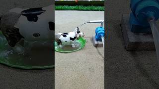 How to make diy mini motor water pump science project mini tractor and cow video  91 [upl. by Imogen]