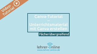 Tutorial Mit Canva einfach Unterrichtsmaterial erstellen [upl. by Alvord]