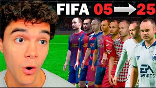 ¡JUEGO CON INIESTA EN CADA FIFA [upl. by Kirschner]