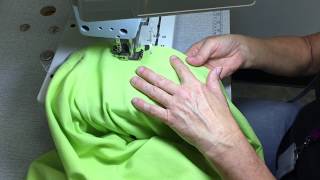 Making a TShirt 9  Coverstitch Machine Without Autothread Cutoff  T Shirt Hem [upl. by Kcirdled]