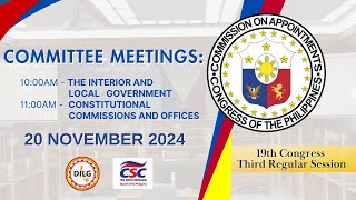 CA COMMITTEE MEETINGS ON THE INTERIOR AND LOCAL GOVERNMENT CSC AND PLENARY SESSION 112024 [upl. by Eah439]