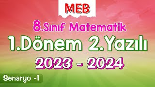 8Sınıf Matematik 1Dönem 2Yazılı Ortak Sınavı 20232024 Senaryo1 [upl. by Akoyin485]