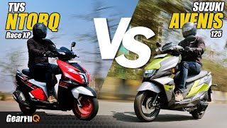 Suzuki Avenis VS TVS Ntorq Race XP  Most Detailed Comparison  Hindi  GearFliQ [upl. by Eca122]