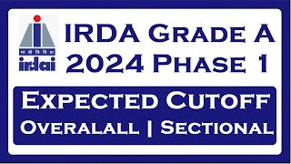 IRDA Grade A 2024 Phase 1 Expected Cutoff [upl. by Jacynth]