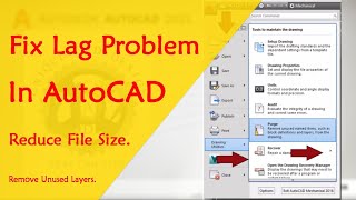 AutoCAD purge command Fix lagging problem Reduce autocad file size Clean autocad drawing [upl. by Ecirtaeb283]