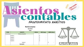 CÓMO HACER ASIENTOS CONTABLES Procedimiento Analítico ✅ APRENDE FÁCIL📝 [upl. by Kistner]