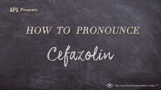 How to Pronounce Cefazolin Real Life Examples [upl. by Marcel]