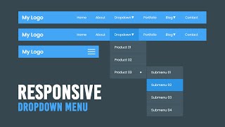 How to Create Responsive Dropdown Menu with Sub Menu in Html CSS amp Javascript [upl. by Bathelda788]