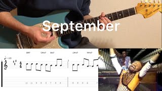 Earth Wind amp Fire  September guitar cover with tabs amp chords [upl. by Artened775]