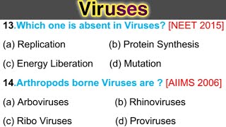 MCQ on Viruses  Virology most important Questions [upl. by Eustacia]