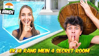 I Built 4 SECRET Rooms In One COLOR  Brent Rivera Speaking Hindi  Brent Rivera Challenge Hindi [upl. by Harim]