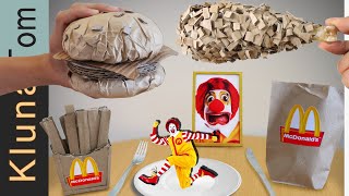 Eating Mcdonald cardboard challenge in real life mukbang asmr no sound talk with boss [upl. by Niveg]