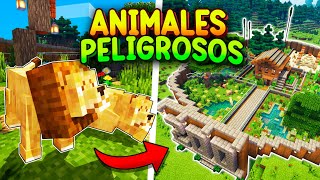 Construí un ZOOLÓGICO con ANIMALES PELIGROSOS en MINECRAFT 🐍🦁 [upl. by Bathelda858]