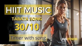 Hiit music workout 3010 with timer  musique tabata 3010 [upl. by Mayce]