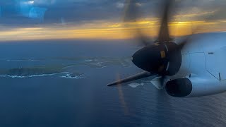 Summer Sunset Takeoff from Sumburgh  Loganair GFBXA ATR 72600 [upl. by Isleen]