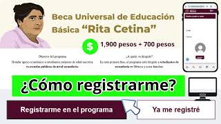 ¡Regístrate exitosamente BECA UNIVERSAL DE EDUCACIÓN BÁSICA quotRITA CETINAquot videotutorial 2024 [upl. by Pruter]