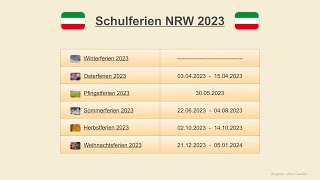 Schulferien NRW 2023 [upl. by Bernice296]