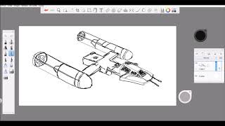 STAR WARS Y WING FIGHTER FAST SKETCHBOOK PRO [upl. by Adlecirg753]