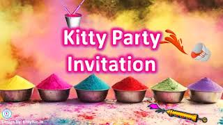 Holi Theme Kitty Party Video Invitation  Whatsapp Invitation  Kittyfun Invitations [upl. by Vanden]