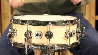 DW Collectors Snare Drum 55x15 Satin Oil video demo [upl. by Gaul]