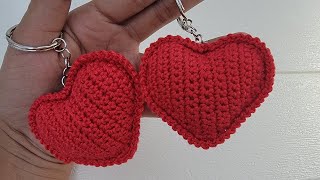 Llavero a Crochet  Llavero Corazón  Tutorial Paso a Paso  Fácil y Rápido  Corazón Tejido [upl. by Isac]