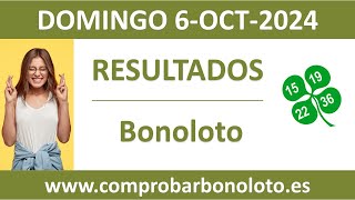 Resultado del sorteo Bonoloto del domingo 6 de octubre de 2024 [upl. by Lapo626]