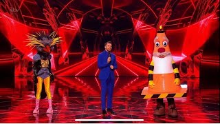 Traffic Cone wins the first face off  The Masked Singer UK Season 3 [upl. by Alfonzo]