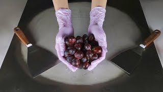 Ice Cream Red Grape ASMR  How to make Red Grapes Ice Cream Rolls recipe [upl. by Yenaffit]