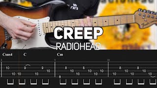 Radiohead  Creep Guitar lesson with TAB [upl. by Rotkiv832]