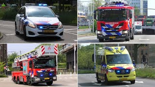 MARATHON LEIDEN 2023  Politie Brandweer en Ambulances met spoed onderweg naar diverse meldingen [upl. by Wolford716]