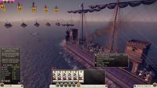 Rome 2  Heavy Tower Octeres vs Ballista Quinqueremes [upl. by Kaliope]