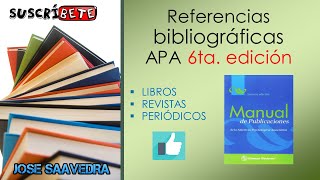 Referencias bibliográficas según normas APA 📚📙 sexta edición de libros revistas y periódicos [upl. by Essie765]