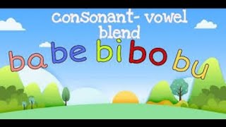 Blending consonant and vowel sounds  ba be bi bo bu  English PhonicsLesson 1 [upl. by Batish]