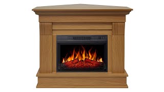 Electric fireplace universal 2in1 ArtiFlame Albion AF23S light oak [upl. by Darton]