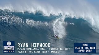 Ryan Hipwood at Peahi Challenge 1  2018 Ride of the Year Award Entry  WSL Big Wave Awards [upl. by Starling688]