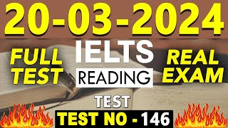 IELTS Reading Test 2024 with Answers  20032024  TEST NO  146 [upl. by Steffane]