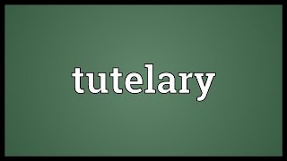 Tutelary Meaning [upl. by Joelynn]