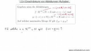 Aufgabe zu Einschränkung von Abbildungen Teil 1 [upl. by Jeconiah]