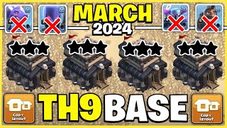 TOP 20 NEW BEST TH9 WAR BASE NEVER 3 STAR  LINK 2024  TH9 CWL BASE LINK 2024 CLASH OF CLANS [upl. by Eikkin]