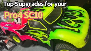 Top 5 upgrades for your Pro4 SC10 teamassociated horizonhobby pro4 jconcepts rccar offroad [upl. by Anoved]