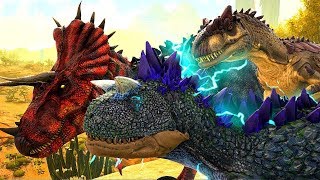 Família CarnoZilla do Trovão Dominando Território dos Dinossauros Selvagens Ark Survival Evolved [upl. by Ilarin373]