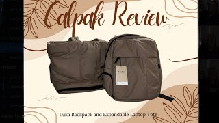 Calpak Review  Luka Backpack  Mini Key Pouch  Luka Expandable Laptop Tote [upl. by Yrret]