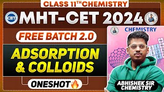 11 Adsorption and Colloids  1M  Concept  PYQs  Short Tricks  Class11th cet2024 mhtcet2024 [upl. by Hepsibah]