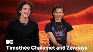 Timothée Chalamet amp Zendaya on Music Nicknames and “Dune Part 2”  MTV [upl. by Asiul]