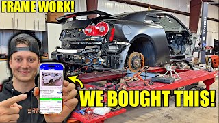 Rebuilding A Wrecked 2024 Nissan GTR In My Driveway Part 3 Framework Begins [upl. by Ttnerb612]