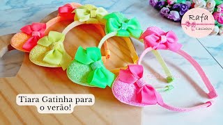 Tendência Tiara Gatinha cores Neon 🎀 Tiara para vender neste verão carnaval 2024 Tutorial  dicas [upl. by Atilal]