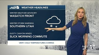 Utahs Weather Authority  Snow hitting much of Utah  Tuesday night forecast Feb 22 [upl. by Anek]