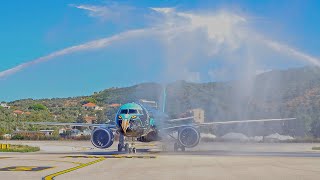 World Tour Stop Embraer E195E2 Demonstrator at Skiathos [upl. by Nilyad]